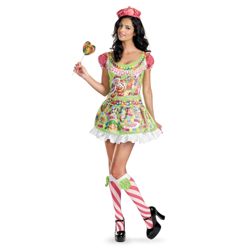 Sassy Candyland Girl Deluxe Adult Costume 1 Sassy Candyland Girl Deluxe Adult Costume